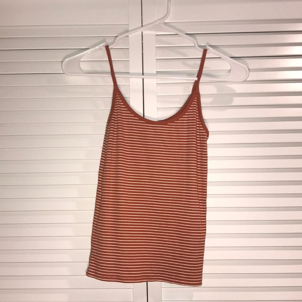NWOT Rust Orange and White Striped Tank